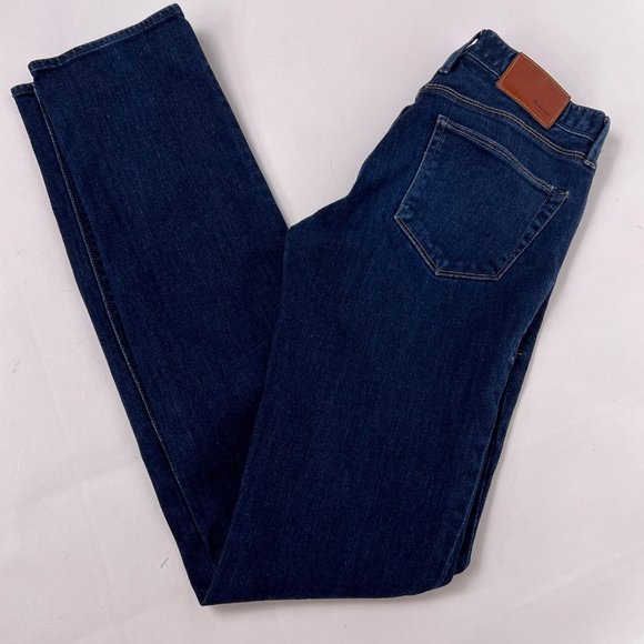 Madewell Rail Straight Low Rise Dark Blue Stretch Denim Jeans Womens Sz 24 x 34 - Picture 7 of 12